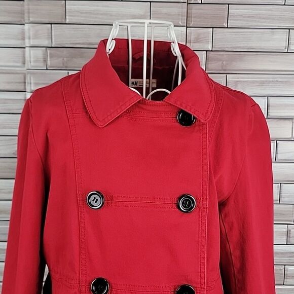 H&M red canvas jacket Juniors size 14 - Picture 4 of 12